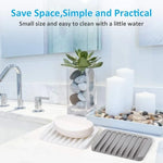 support savon silicone blanc gris rayures moderne facile nettoyer douche salle bain