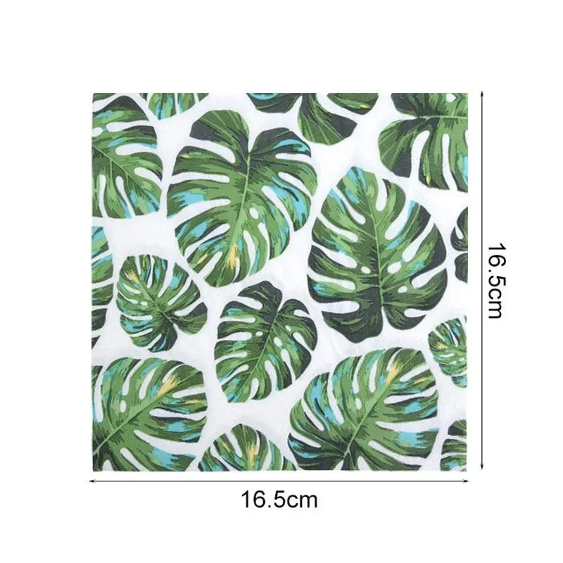 serviettes papier jetables motif animal zèbre léopard feuilles tropicales verte moderne anniversaire mariage baptême