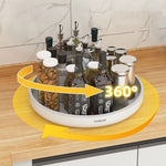plateau tournant gris blanc perforé moderne adhésif réutilisable pp multifonction 25cm 30cm cuisine épices