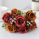 bouquet artificiel soie pivoine rose violet blanc décoration intérieure classique rustique vase transparent