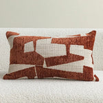 coussins décoratifs modernes motif géométrique beige gris noir rouge polyester