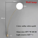 lampe poser moderne dorée lampe verre blanc sphérique éclairage chambre salon minimaliste led adaptable