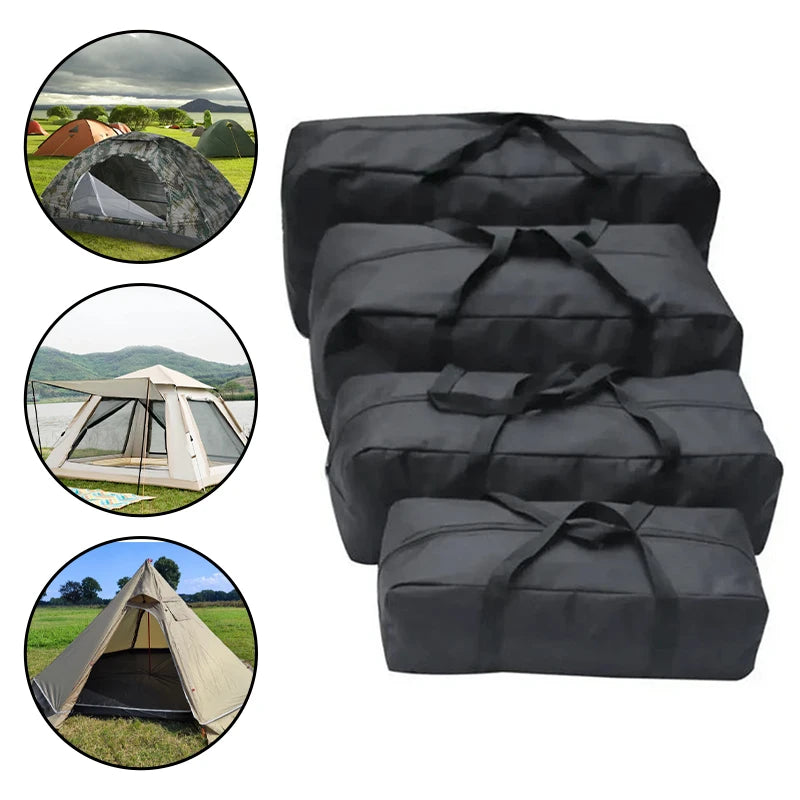 sac rangement oxford noir utilitaire tente vêtements outils fermeture éclair sangles réutilisable voyage camping