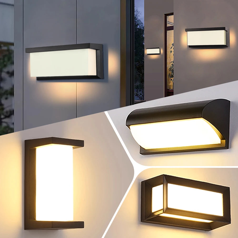 lumière led extérieure murale moderne noir blanc chaud froid 6500k 3000k 1402lm