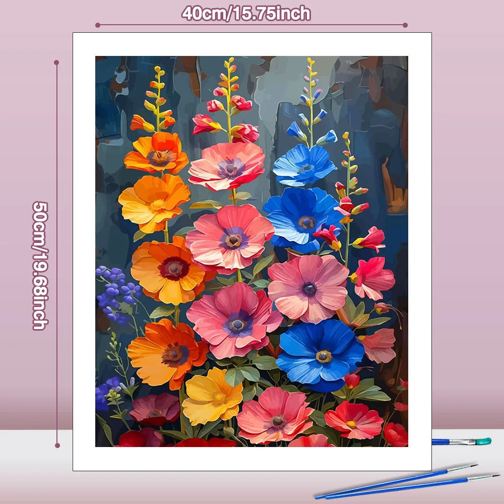 tableau peindre fleurs colorées toile peinture propylène pinceaux peintures guide moderne décoration maison hobby