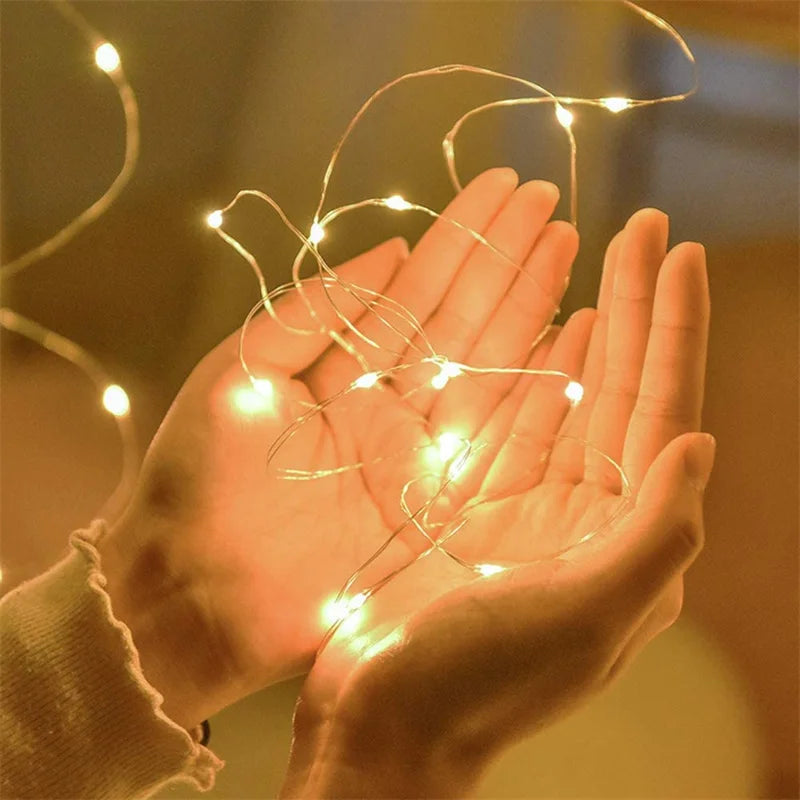 guirlande lumineuse led 20m fil cuivre blanc chaud moderne décoration extérieure fêtes noël mariage