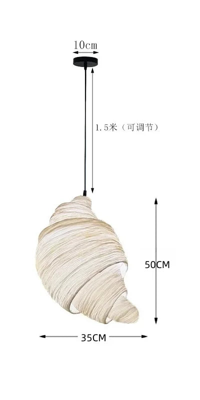 suspension lumineuse tissu spirale moderne beige marron clair câble suspendu chambre salon étude