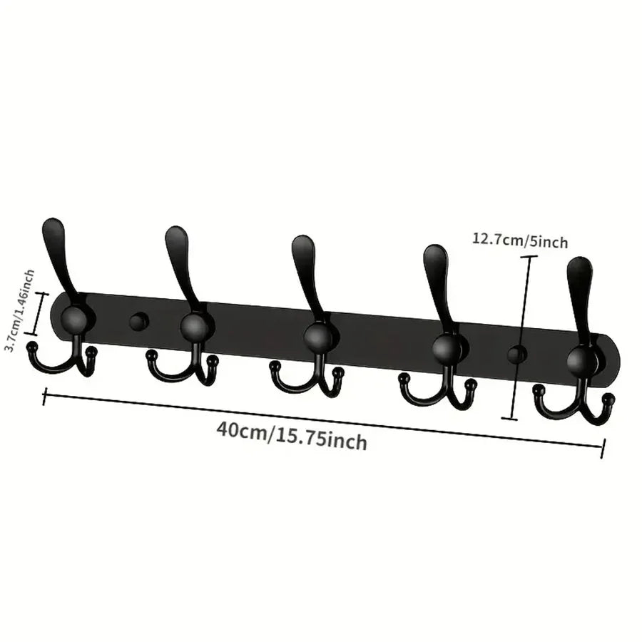 porte manteaux mural crochets acier inoxydable moderne noir vis dressing