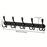 porte manteaux mural crochets acier inoxydable moderne noir vis dressing