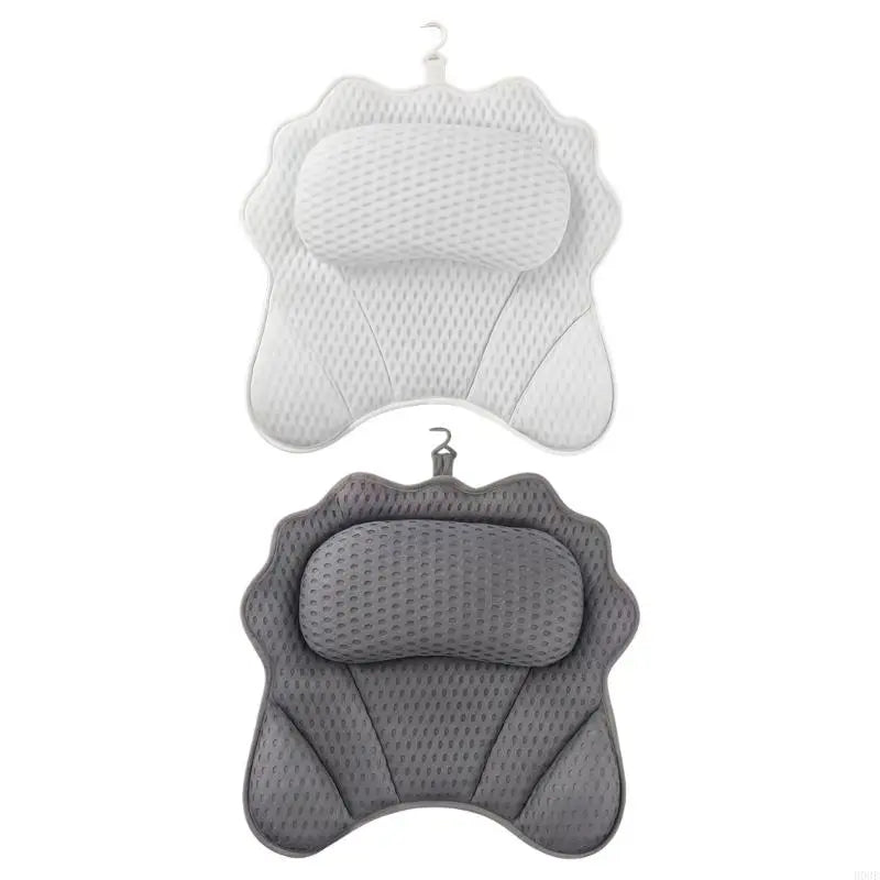 coussin bain blanc gris tissu petits points moderne crochet doux