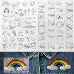 feuilles adhésives broderie transparentes motifs floraux lettres alphabet découpées étiquettes solubles acrylique imprimables adultes