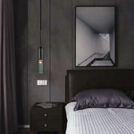 lampe suspendue moderne minimaliste câble noir gris doré verre transparent métal chambre salon étude
