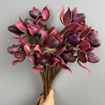 décoration intérieure orchidée artificielle branche feuilles vertes pétales colorées naturelle maison festive