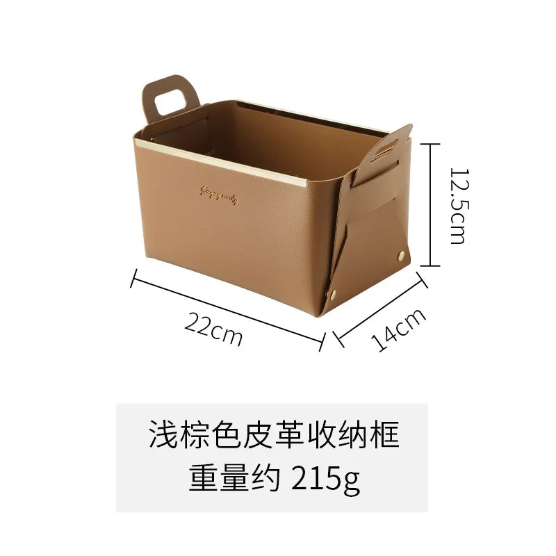boîtes rangement cuir pliables marron gris vert modernes respectueux environnement charge lourde 60litres