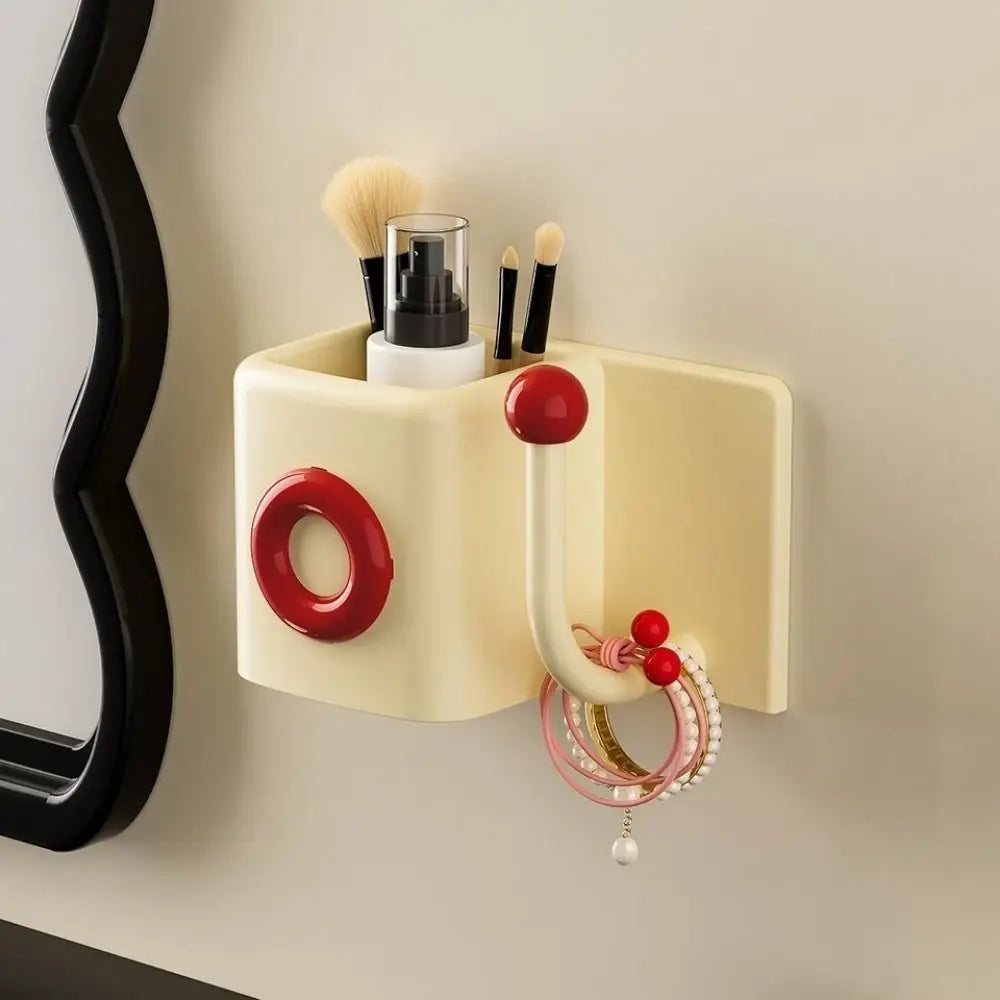 organisateur mural adhésif moderne porte accessoires coiffeuse rangement pratique rond simple