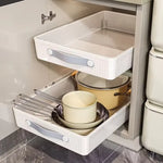 rangement modulaire tiroir blanc rayures horizontales cuillères étiquettes adhésif épices cuisine organizer slidingdrawer