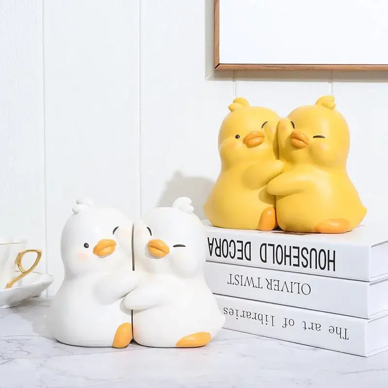 Serre-livres canard rose pour décoration intérieure ludique