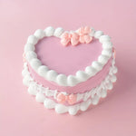 boîte bijoux forme cœur rose romantique anniversaire valentin noël mariage