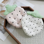 coussin protection tasse motif pois fraise kawaii rouge blanc vert clair décoratif polyester