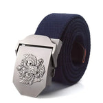 ceinture homme toile métal camouflage noir double aigle militaire décontracté opacité