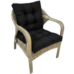 coussin assise imperméable polyester gris uni moderne rubans fixation extérieur jardin terrasse amovible lavable
