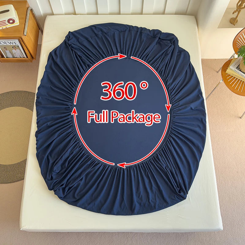 housse lit coton élastique uni moderne blanc bleu marine beige rose