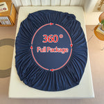 housse lit coton élastique uni moderne blanc bleu marine beige rose