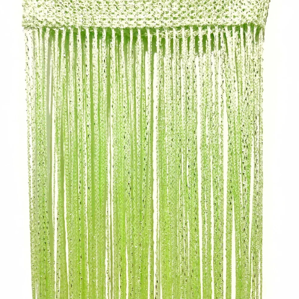 rideaux modernes argentés 1m 2m franges brillantes polyester translucides chambre