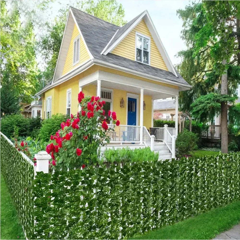 rideau végétal artificiel feuilles vertes moderne clips fixationextérieur décoration jardin balcon