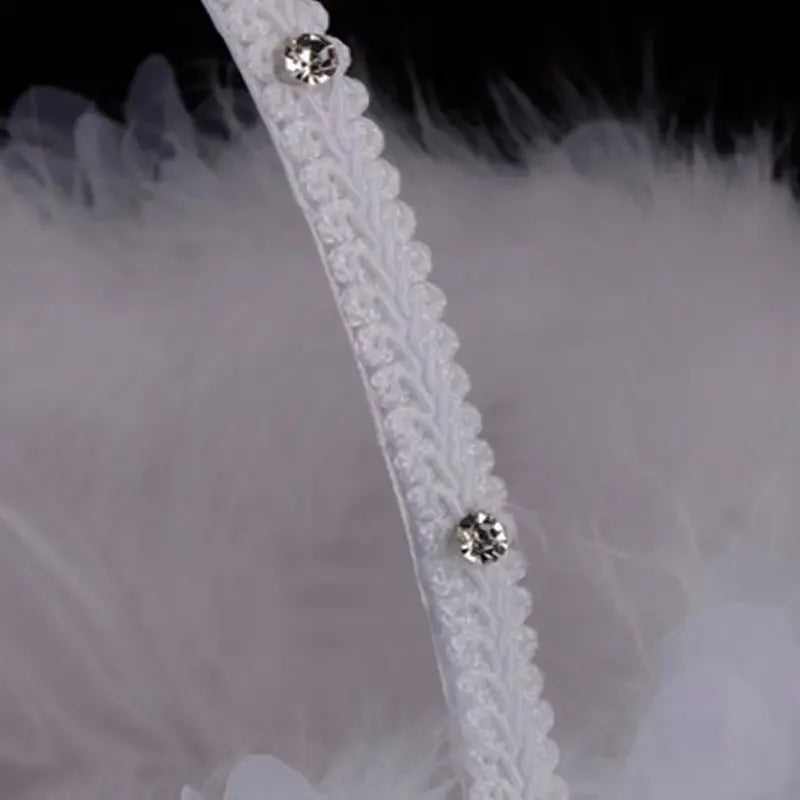 panier blanc mariage fleurs tissu plumes rubans strass occasion anniversaire valentin fiancailles