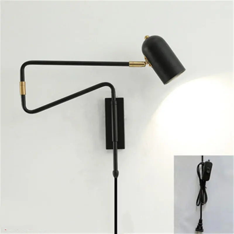 lampe murale or noir moderne scandinave articulée étude chambre entrée
