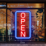 panneau lumineux led open rouge bleu lettres relief classique vacances chambre enfants