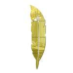 miroir mural adhésif plume stylisée décoration salon moderne acrylique argenté doré grand