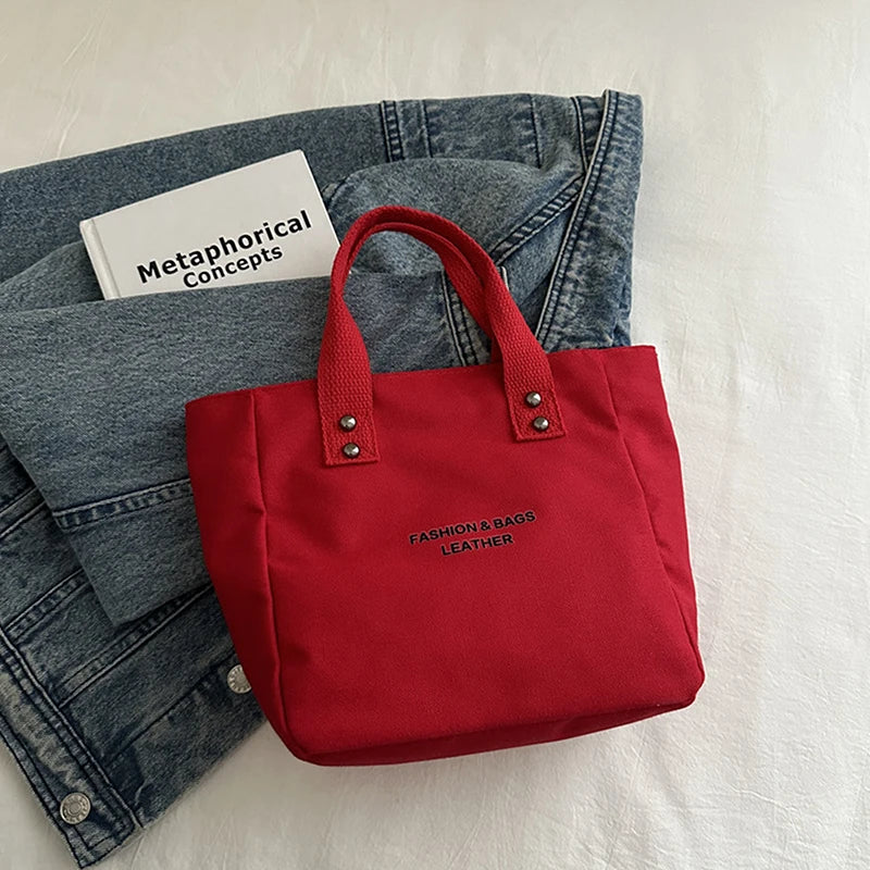 sac main toile polyester couleur rose rouge noir blanc jaune moderne casual poignées fermure