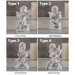 statuette ange blanc instrument classique résine polie décor maison 3.8x3.5x7cm