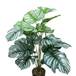 plantes artificielles grandes feuilles vertes blancs moderne tropicale décoration mur extérieur accrochées