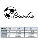 sticker mural personnalisé ballon football texte biandon noir rouge moderne adhésif mur plat verre