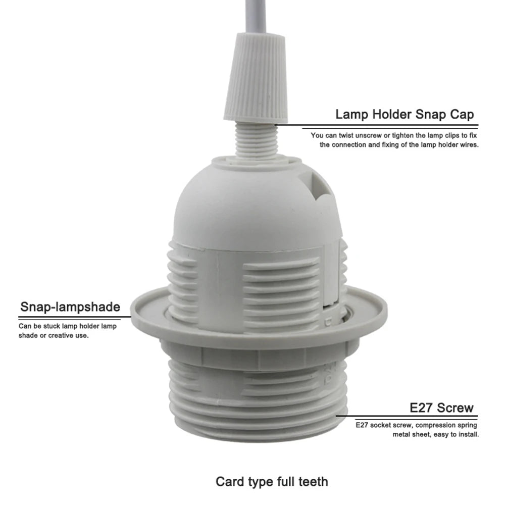 support lampe interrupteur 303 e27 câble 1.8m moderne vis blanc noir