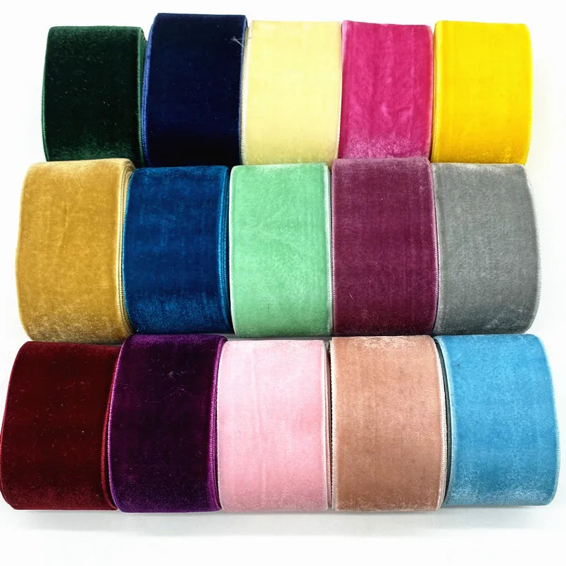 ruban velours uni élégant 18 couleurs opaques décoration mariage bricolage yards polyester