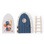 portes boîtes miniatures bois rainuré souris habillées coeurs étoiles rose bleu jaune