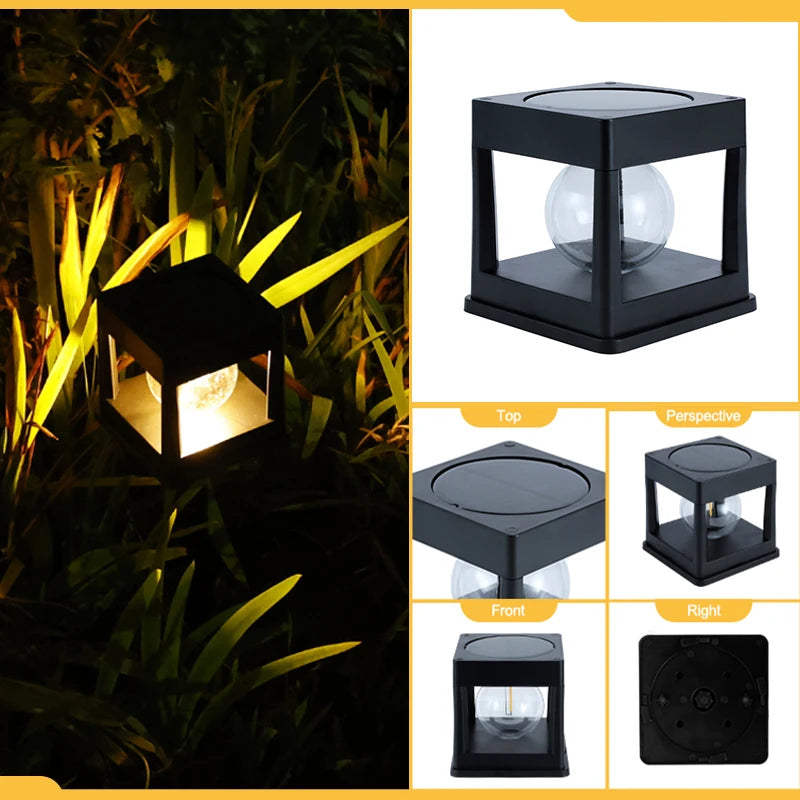 lampe solaire ip65 led étanche contemporaine noire base autoinstallableextérieur jardin