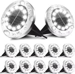 lumière solaire sol 16 led moderne argentée extérieure autonome ip65 inoxydable minimaliste