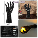 Lot de 3 mains d'horreur murales vert clair