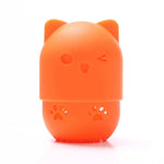 pot savon silicone rose bleu violet animalier brosse nettoyage intégrée texture douce patte chat