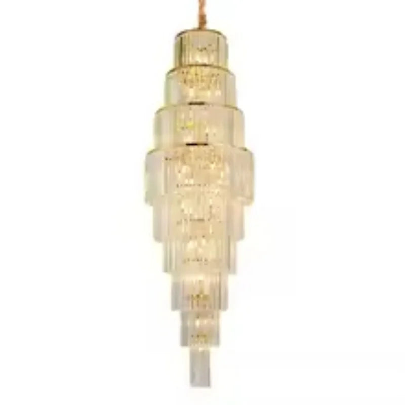 lustre cristal moderne doré suspensions salon élégant lumière chaude grande lampe décorative