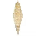 lustre cristal moderne doré suspensions salon élégant lumière chaude grande lampe décorative
