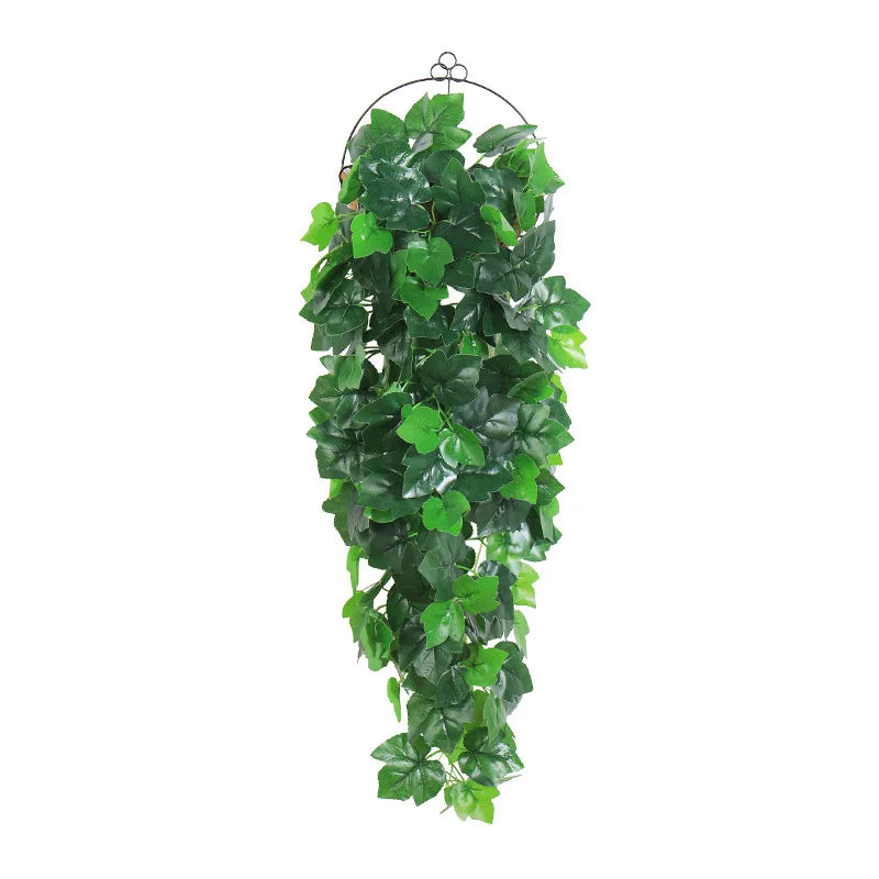 guirlande artificielle feuilles vertes moderne extérieur accrochable 100cm 66feuilles 25cm diameter