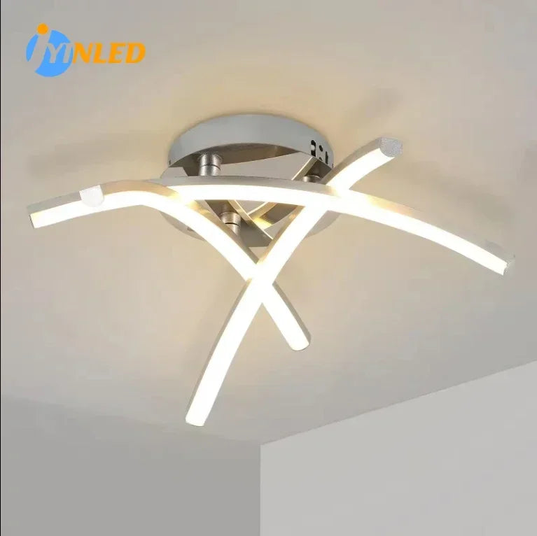 lampe led moderne blanc contemporain lignes courbes fixation murale bande acrylique aluminium