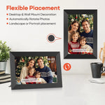 cadre photo numerique 10.1 pouces noir blanc moderne wifi ecran tactile ips hd 1280x800