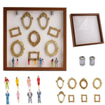 cadre photo mural classique ornementé adhésif figurines céramique fleurs artificielles photos doré blanc rouge